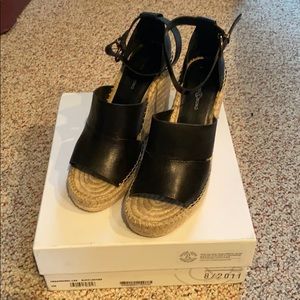 Treasure and Bone Sannibel black leather wedges
